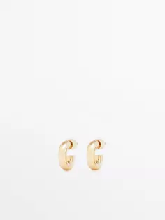 Позолоченные мини-серьги-кольца Massimo Dutti, золотой