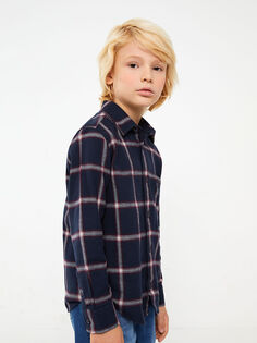 Клетчатая рубашка для мальчика с длинным рукавом LCW Kids