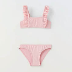 Купальник для девочки Zara Textured Bikini, светло-розовый