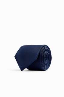 Широкий галстук из 100% шелка ZARA, синий
