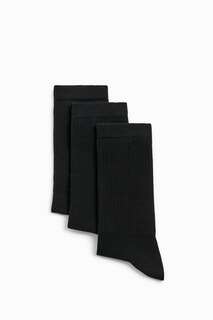 Набор из 3 носков в ребручку ZARA, черный