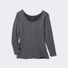 Лонгслив Uniqlo Heattech Extra Warm Cotton, серый