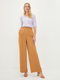 Женские брюки прямого кроя с эластичной резинкой на талии и прямыми карманами LCWAIKIKI Classic