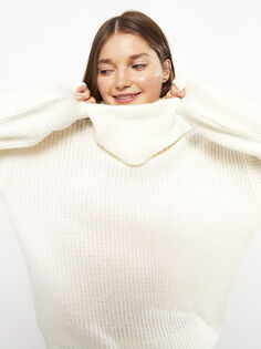 Водолазка прямой с длинным рукавом женский трикотажный свитер LCW Casual