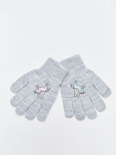 Трикотажные перчатки для девочек с принтом LCW Accessories