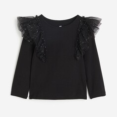 Топ H&amp;M Kids Ruffle-trimmed, черный H&M