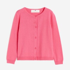 Кардиган H&amp;M Kids Fine-knit Cotton, ярко-розовый H&M