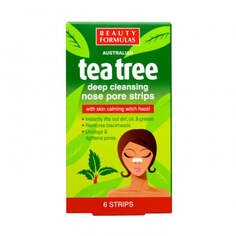 Beauty Formulas Tea Tree Deep Cleansing Nose Pore Strips Глубоко очищающие полоски для носа 6 шт.