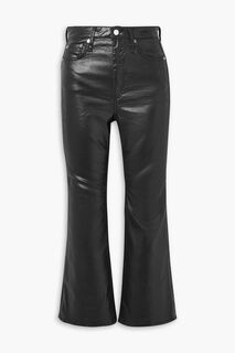 Укороченные расклешенные джинсы Casey с высокой посадкой и покрытием RAG &amp; BONE, черный