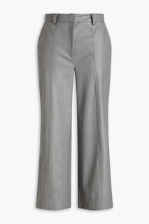 Укороченные широкие брюки из искусственной кожи Each X Other, серый