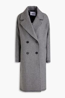 Двубортное твидовое пальто меланжевого цвета с полушерстью Each X Other, серый