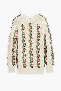 Кашемировый свитер Alvy вязки пуантами с аппликацией GABRIELA HEARST, экру