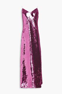 Шифоновое платье макси с пайетками RONNY KOBO, пурпурный