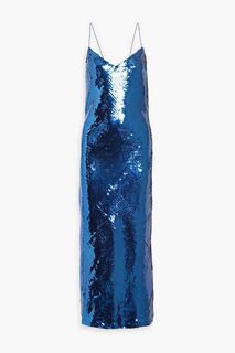 Шифоновое платье макси Shelly с пайетками RONNY KOBO, синий