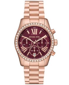 Женские часы Lexington Lux с хронографом, браслет из нержавеющей стали цвета розового золота, 38 мм Michael Kors, золотой
