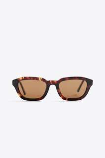 Прямоугольные солнцезащитные очки ZARA, коричневый