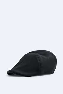 Плоская кепка из текстурированного хлопка ZARA, черный