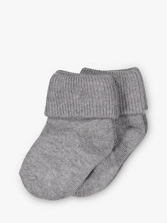 Противоскользящие носки Polarn O. Pyret Baby Stripe, серые
