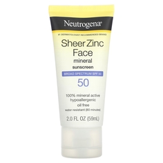 Солнцезащитный крем для лица Neutrogena с минералами Sheer Zinc SPF 50, 59 мл