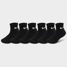Носки до щиколотки Nike Dri-FIT для маленьких детей (6 шт.), черный