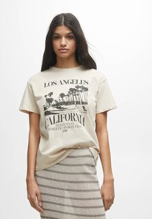 Футболка с принтом PULL&amp;BEAR, бежевый