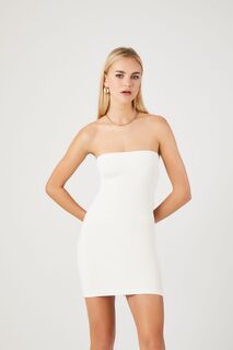 Бесшовное облегающее мини-платье без рукавов Forever 21, белый