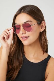 Тонированные солнцезащитные очки-авиаторы Forever 21, золотой