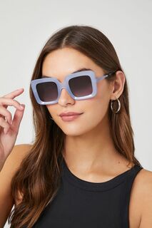 Солнцезащитные очки в квадратной оправе Forever 21, синий