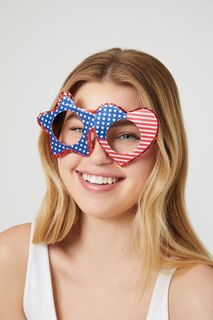 Солнцезащитные очки с американским флагом Forever 21, красный