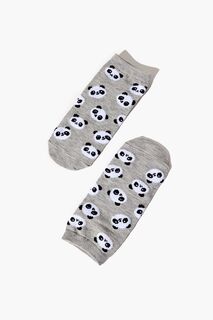 Носки до щиколотки с принтом панды Forever 21, серый