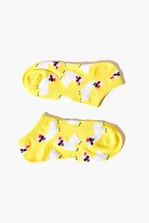 Носки до щиколотки с принтом альпака Forever 21, желтый
