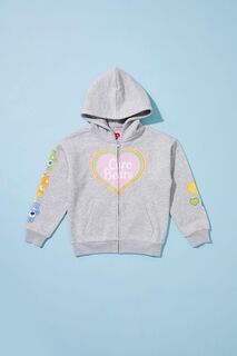 Толстовка на молнии с капюшоном для девочек Care Bears Forever 21, серый