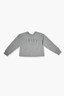 Пуловер с рисунком феи для девочек Forever 21, серый