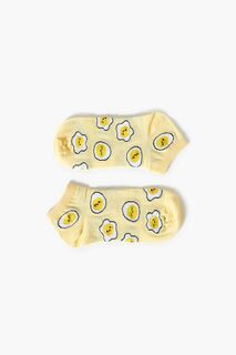 Носки до щиколотки с яичным принтом Forever 21, желтый