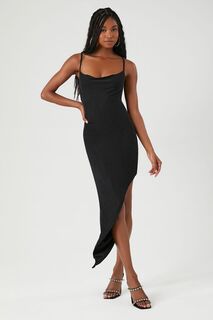 Асимметричное платье миди с блестками Forever 21, черный