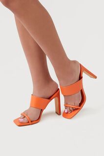 Туфли из искусственной кожи на блочном каблуке с открытым носком Forever 21, оранжевый