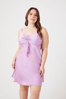 Атласное мини-платье больших размеров Forever 21, фиолетовый