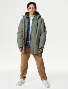 Парка Stormwear с капюшоном (6–16 лет) Marks &amp; Spencer, хаки