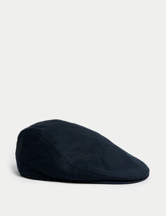 Текстурированная плоская кепка из чистого хлопка Marks &amp; Spencer, темно-синий