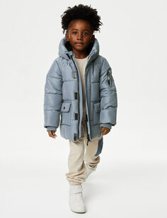 Удлиненное стеганое пальто Stormwear (2–8 лет) Marks &amp; Spencer