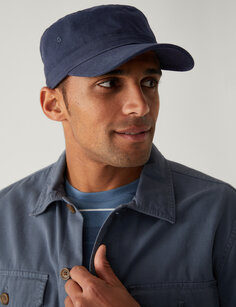 Бейсбольная кепка из чистого хлопка Marks &amp; Spencer, темно-синий
