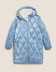 Стеганое пальто Stormwear (6–16 лет) Marks &amp; Spencer, синий