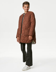 Стеганое пальто Stormwear (6–16 лет) Marks &amp; Spencer, коричневый
