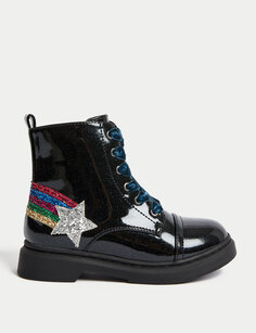Детские ботинки с блестящими радужными звездами (4 маленьких - 13 маленьких) Marks &amp; Spencer, темно-синий