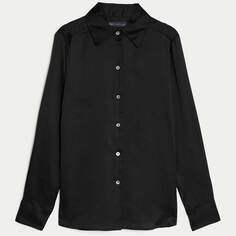 Рубашка Marks &amp; Spencer M&amp;S Collection Satin Collared, черный