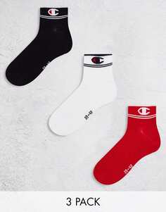 Красно-белые темно-синие носки Champion, 3 пары