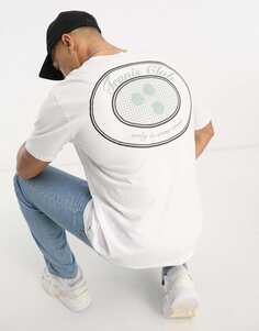 Белая объемная футболка с принтом теннисной клюшки Only &amp; Sons на спине