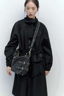 Джинсовая сумка в стиле рок ZARA, черный