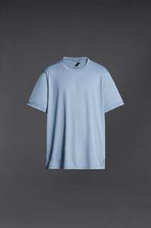 Легкая футболка с тесьмой ZARA, синий