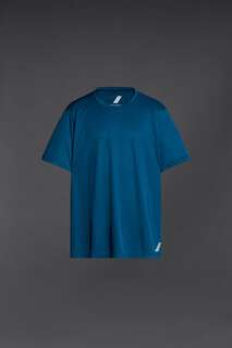 Легкая футболка с тесьмой ZARA, синий